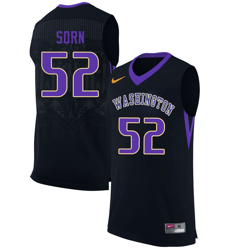 Men #52 Riley Sorn Washington Huskies College Basketball Jerseys Sale-Black